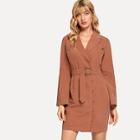 Shein Notched Collar Button Up Dress