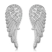 Shein Wing Shaped Stud Earrings With Rhinestone