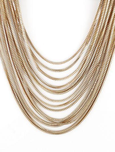 Shein Gold Multilayer Chain Necklace