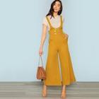 Shein Double Breasted Detail Wide Leg Jumpsuit