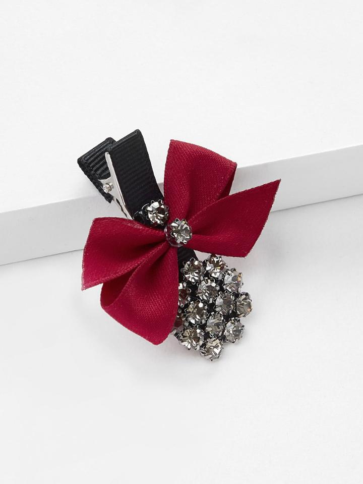 Shein Rhinestone & Bow Hair Clip