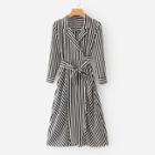 Shein Contrast Stripe Wrap Shirt Dress