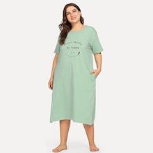 Shein Plus Smile & Letter Print Night Dress