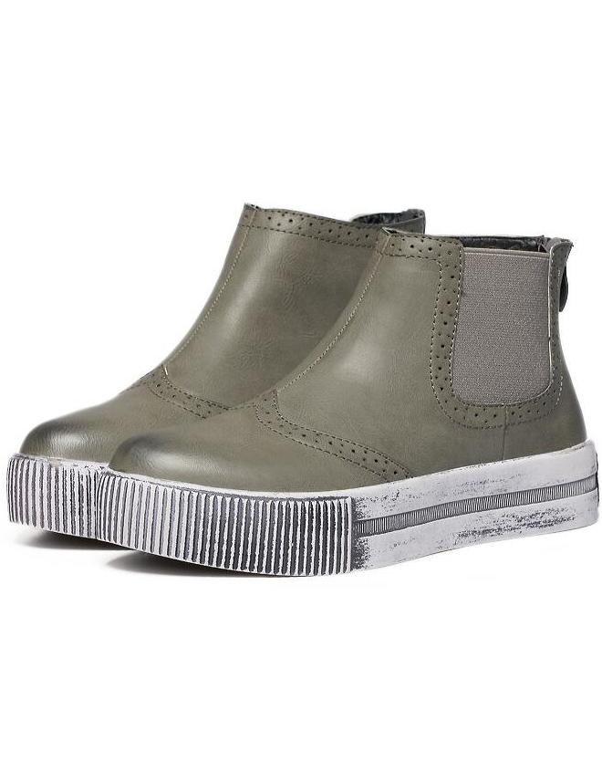 Shein Grey Thick-soled Pu Flats