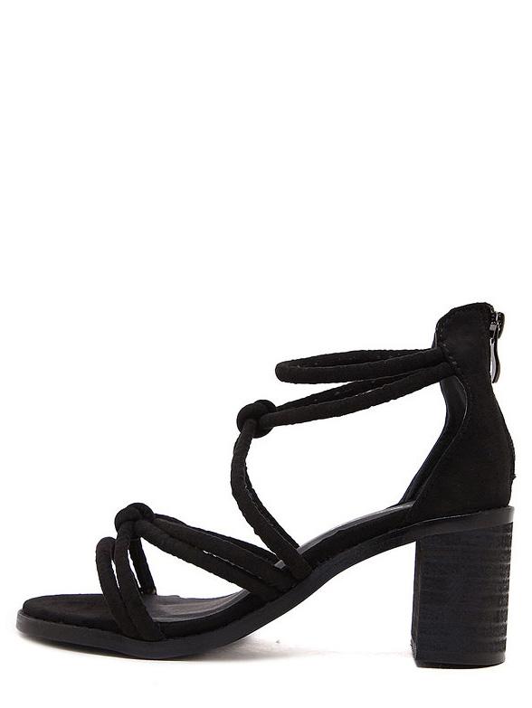 Shein Black Crisscross Zipper Chunky Sandals