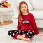 Shein Christmas Kids Hat & Letter Print Pajama Set