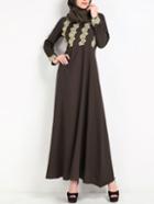 Shein Lace Applique Hijab Evening Dress