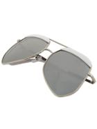 Shein White Bowline Assymetrical Lenses Sunglasses