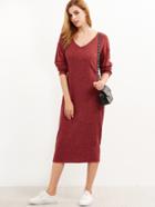 Shein V Neckline Drop Shoulder Cocoon Sweater Dress