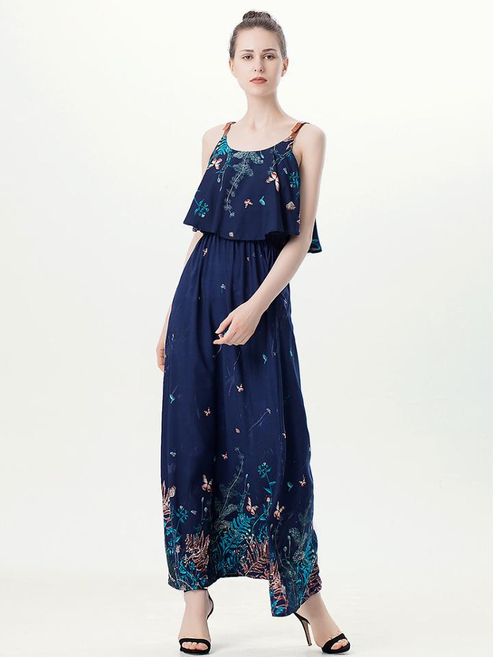 Shein Frill Layered Full Length Cami Dress
