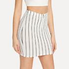 Shein O-ring Zip Up Striped Bodycon Skirt