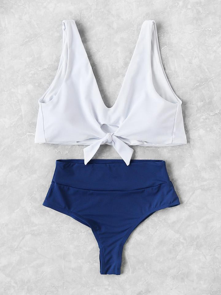 Shein Knot Front Mix & Match Tankini Set