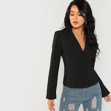 Shein Peak Collar Fitted Blazer