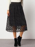Shein Black High Waist Sheer Lace Skirt