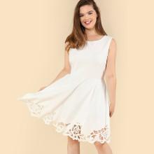 Shein Plus Fit & Flare Tassel Hem Dress