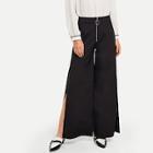 Shein Ring Detail Zip Up Split Pants