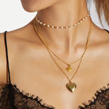 Shein Heart Pendant Layered Necklace