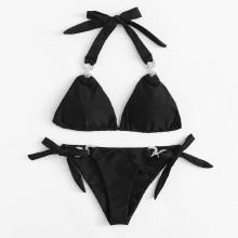 Shein Metal Linked Knot Bikini Set