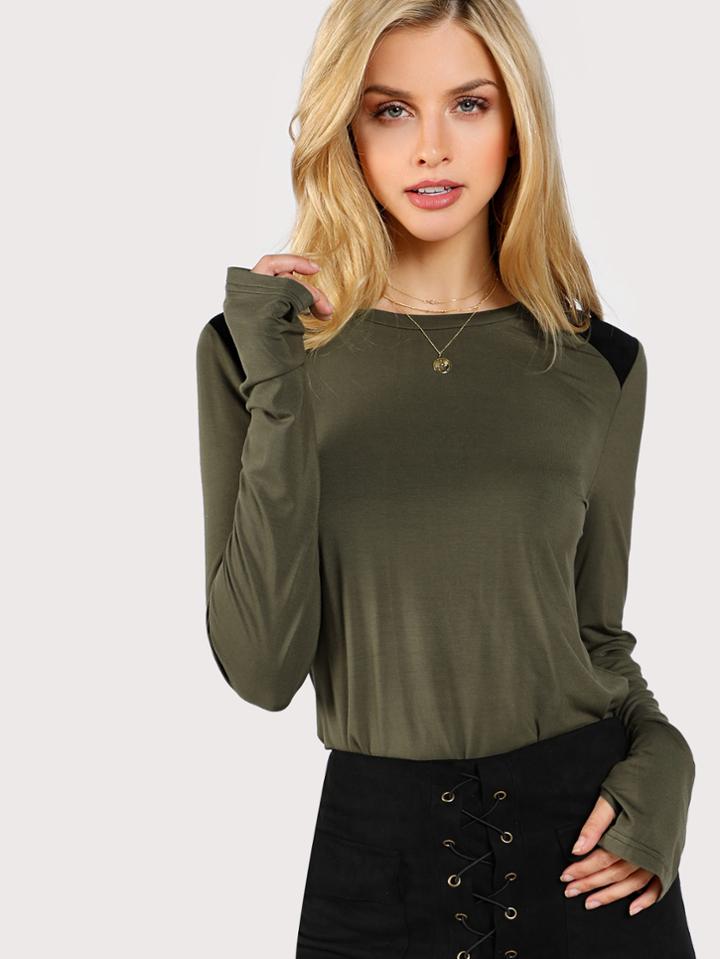 Shein Contrast Panel T-shirt