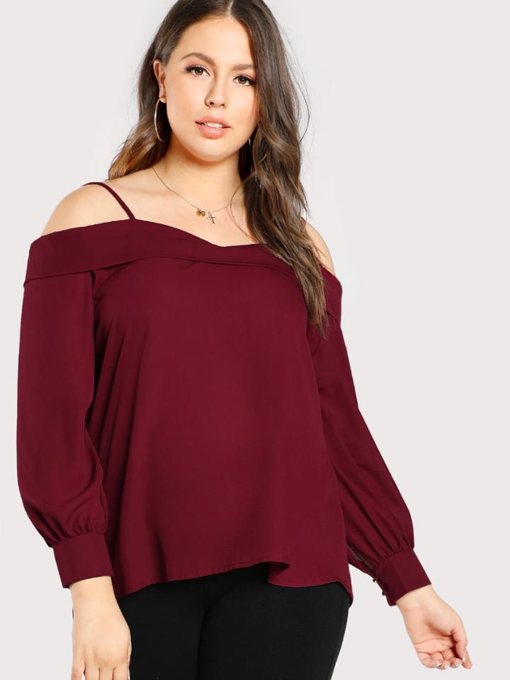 Shein Foldover Cold Shoulder Top