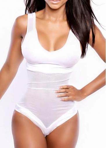 Rosewe Comfy One Piece Design Round Neck White Swimwear