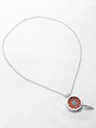 Shein Leaf Shaped Round Pendant Necklace