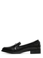 Shein Black Vintage Round Toe Patent Leather Flats