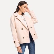 Shein Notch Collar Button Up Coat