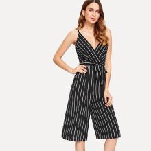 Shein Self Tie Waist Striped Cami Jumpsuit