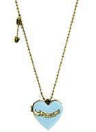 Shein Blue Box Heart Crystal Openable Rhinestone Designs Pendant Necklace