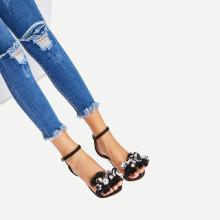 Shein Tassel Detail Ankle Strap Stiletto Sandals