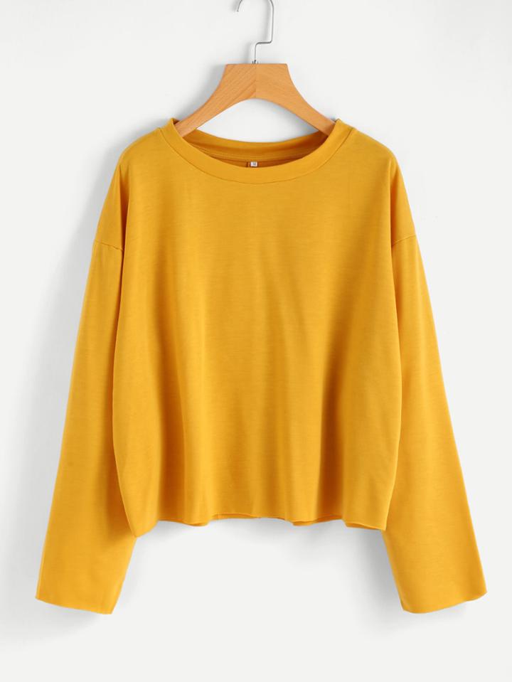 Shein Drop Shoulder Raw Trim Sweatshirt