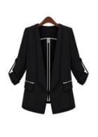 Rosewe Work Essential Long Sleeve Black Blazers For Women