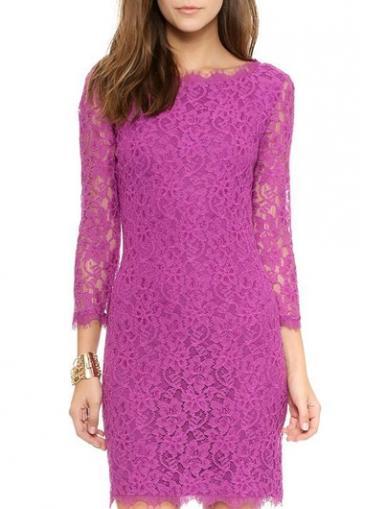 Rosewe Fabulous Open Back Three Quarter Sleeve Dress With Zipper