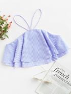 Shein Contrast Striped Layered Crop Top