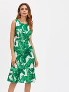 Shein Palm Leaf Print Zipper Back Dress