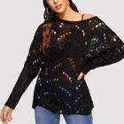 Shein Dolman Sleeve Eyelet Jumper