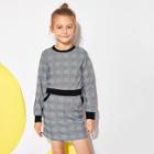 Shein Girls Crop Plaid Pullover & Skirt Set