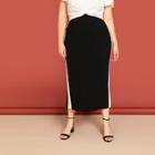 Shein Plus Slim Fitted Cut And Sew Skirt