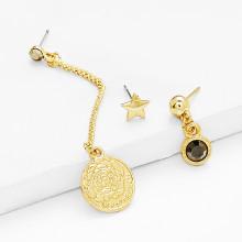 Shein Round & Star Design Earring Set With Rhinestone