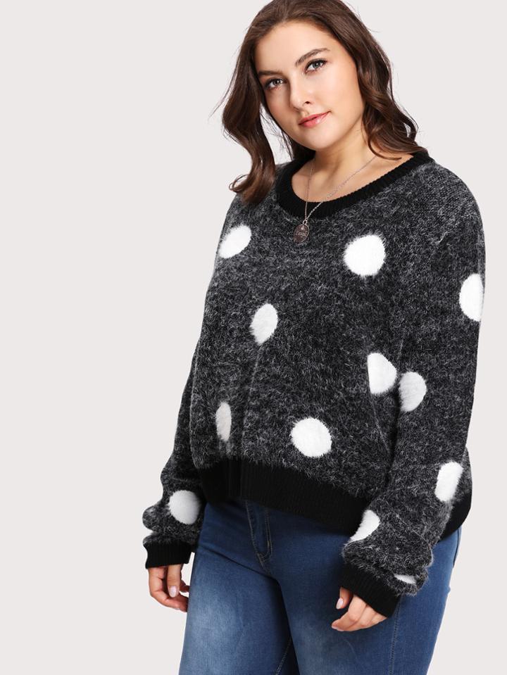 Shein Polka Dot Fuzzy Jumper