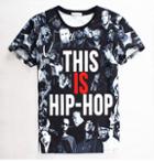 Shein 2015 Spring And Summer New 3d Digital Printing Digital Finger Female Tiger Einstein Mickey T-shirt For Men