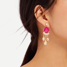 Shein Faux Pearl Dangle Statement Earrings