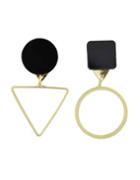Shein Gold Triangle Round Stud Earrings