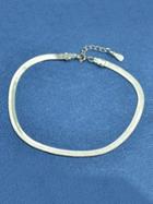 Shein 925 Silver Wide Snake Chain Bracelet For Women