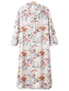 Shein Multicolor Split Side Floral Print Shirt Midi Dress