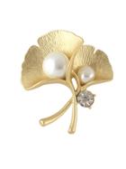 Shein Gold  Color Pearl Flower Big Brooches