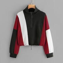 Shein Quarter Zip Cut And Sew Sweatshirt