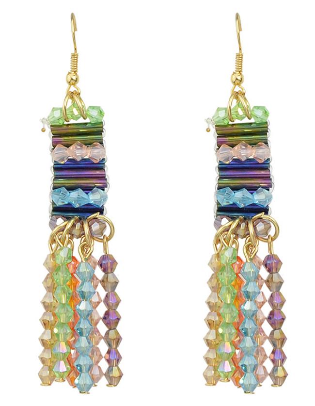 Shein Beautiful Colorful Beads Drop Earrings