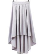 Shein Light Grey High Low Skirt With Bow Tie